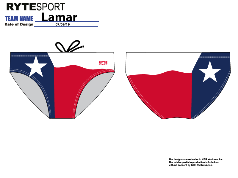 Lamar High School Water Polo 2020 Custom Men's Water Polo Brief