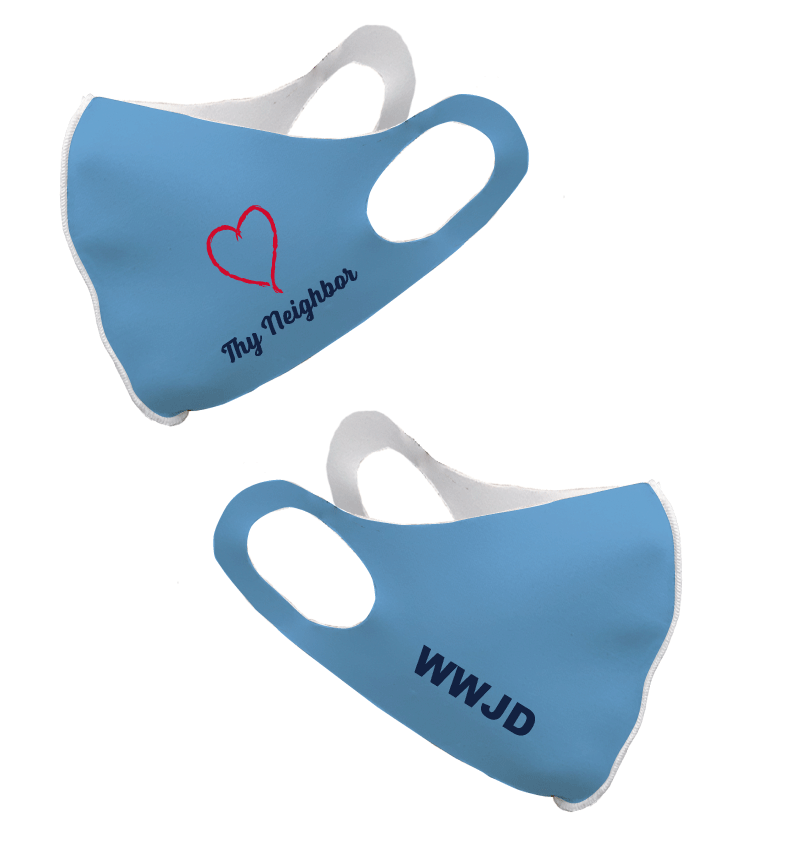 WWJD Olson Face Mask Light Blue