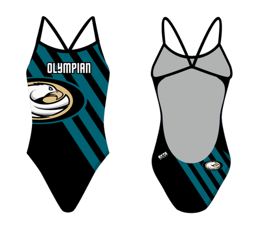 Olympian Swim Team Women's Open Back Thin Strap Swimsuit 2020