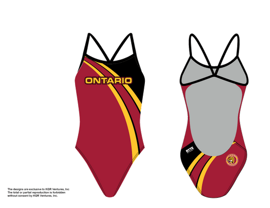 Ontario High School Swim 2020 Custom Women's Open Back Thin Strap Swim Suit