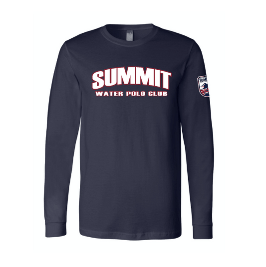Summit Water Polo Club Custom Navy Long Sleeve T-Shirt