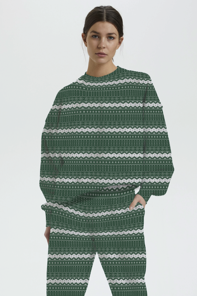 Custom Green and Christmas Sweatsuit