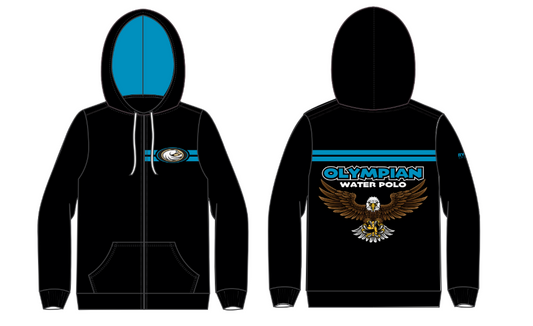 Olympian High School Water Polo Custom Unisex Zip Up Hooded Sweatshirt