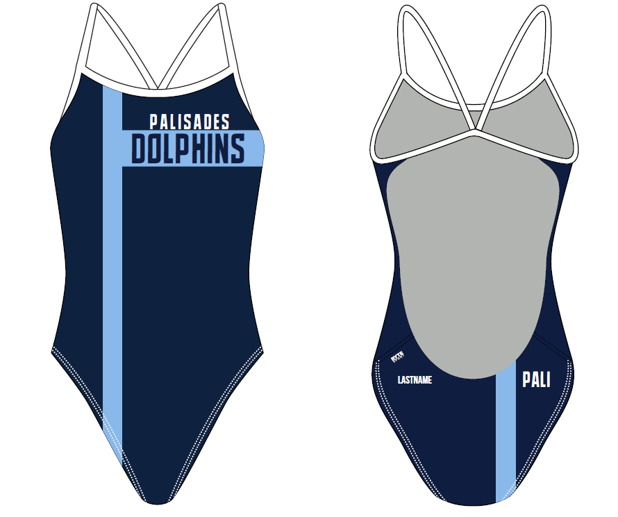 Palisades Charter High School Swim and Dive Team Open Back Thin Strap Swimsuit
