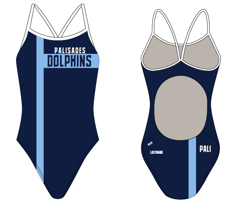 Palisades Charter High School Swim and Dive Team 2019 Active Back Thin Strap Swimsuit