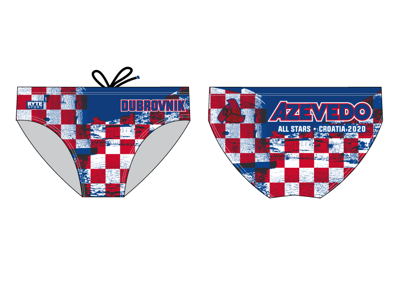 Azevedo Croatia Water Polo All Stars 2020 Checkered Men's Water Polo Suit