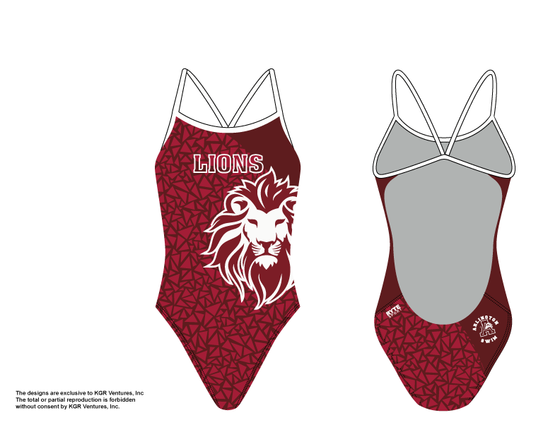 Arlington High School Swim 2020 Custom Women's Open Back Thin Strap Swim Suit - Personalized