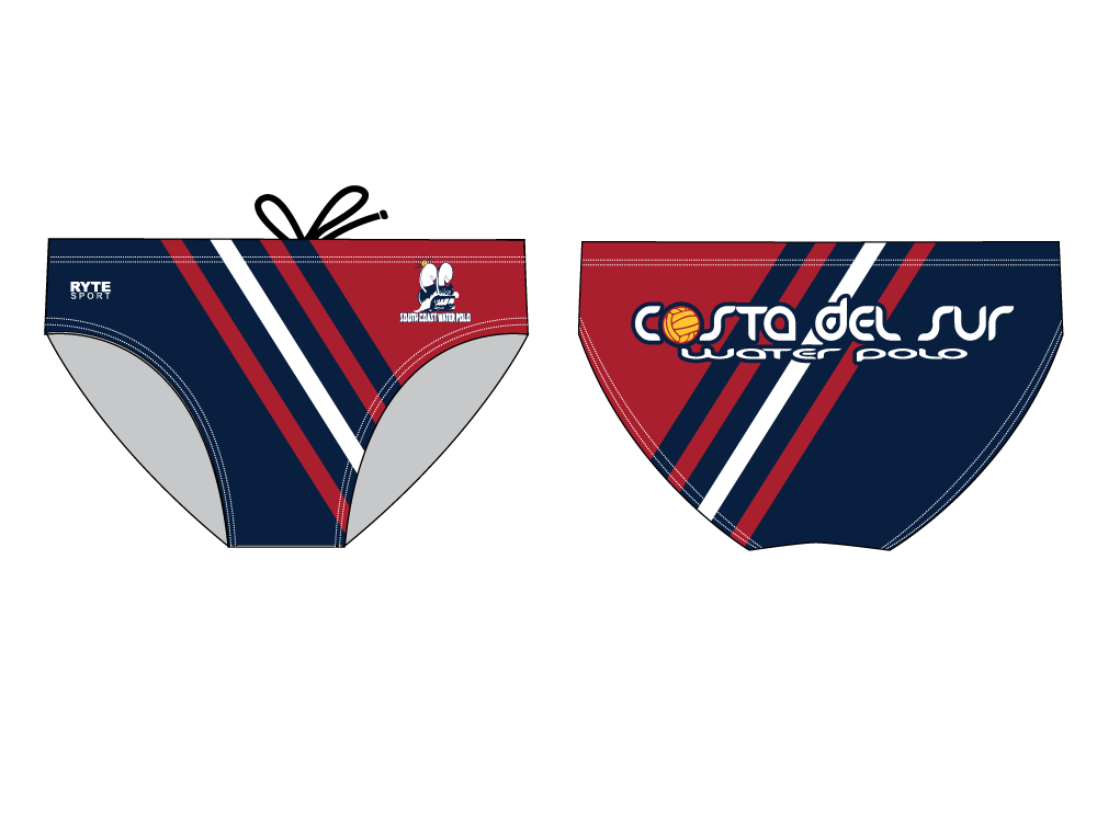 South Coast Costa Del Sur Water Polo Club Custom Men's Water Polo Brief