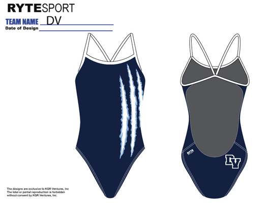 DVHS Open Back Thin Strap Swim Suit