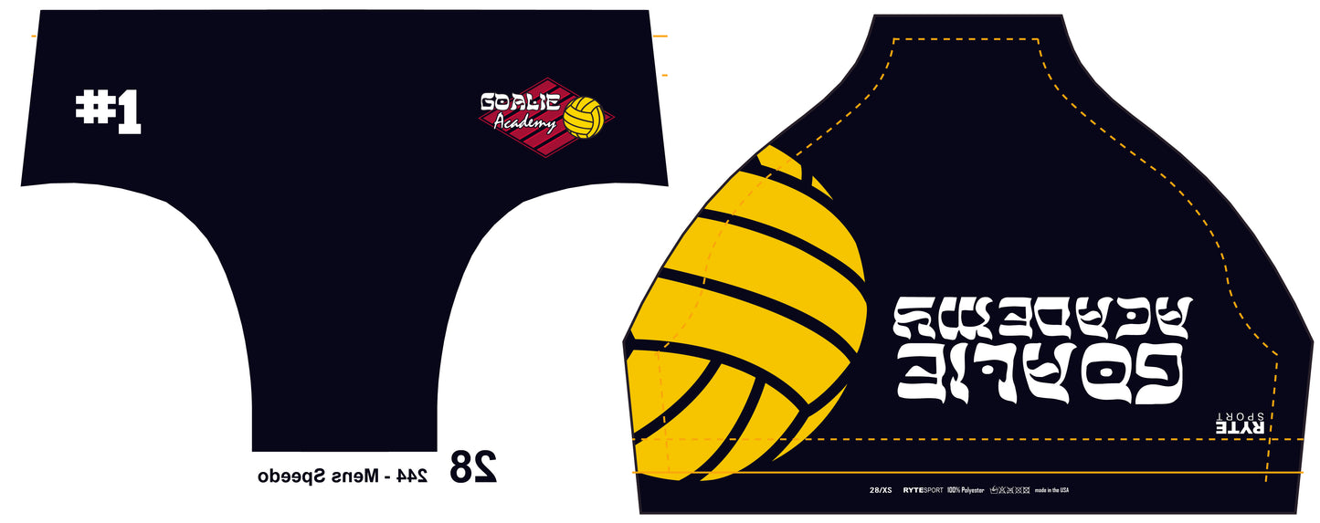 ElDad Goalie Black Custom Men's Water Polo & Swim Brief