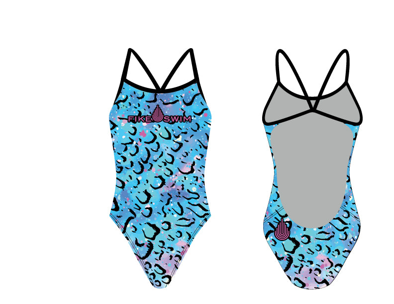 Fike Custom Leopard Open Back Swim Suit