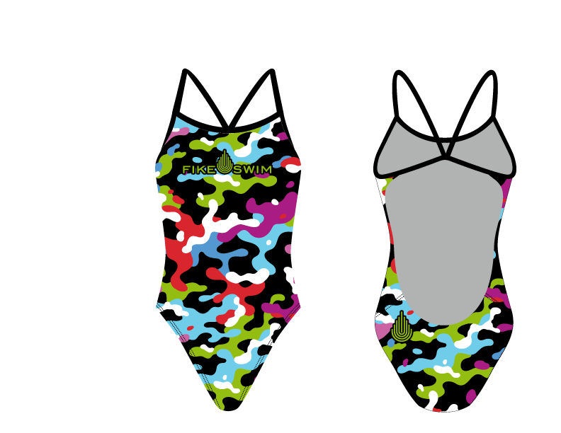 Fike Custom Camo Open Back Swim Suit