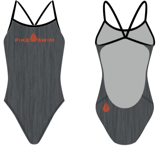 Fike Custom Orange Open Back Swim Suit