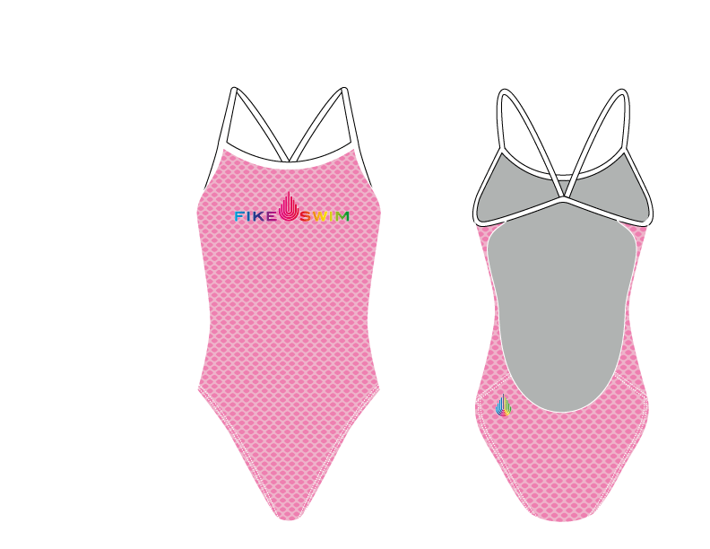 Fike Custom Pink Spectrum Open Back Swim Suit