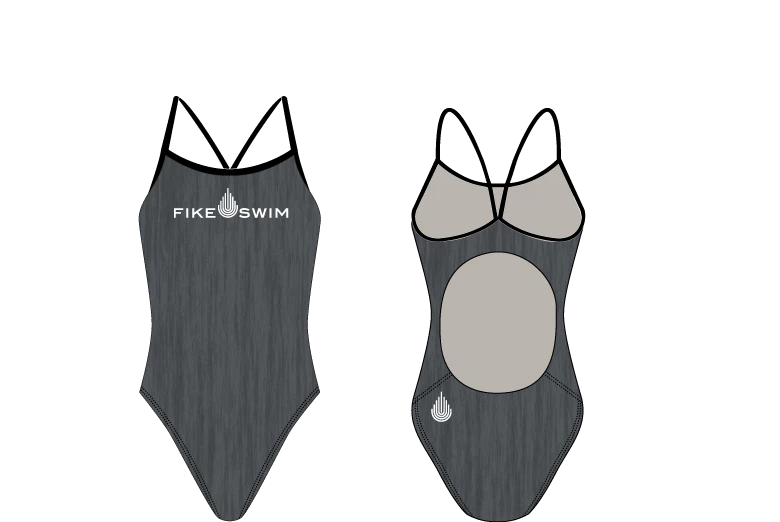 Fike Custom White Women’s Active Back Thin Strap Swimsuit