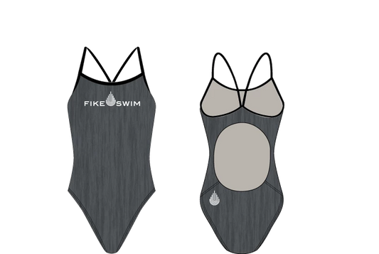 Fike Custom White Women’s Active Back Thin Strap Swimsuit