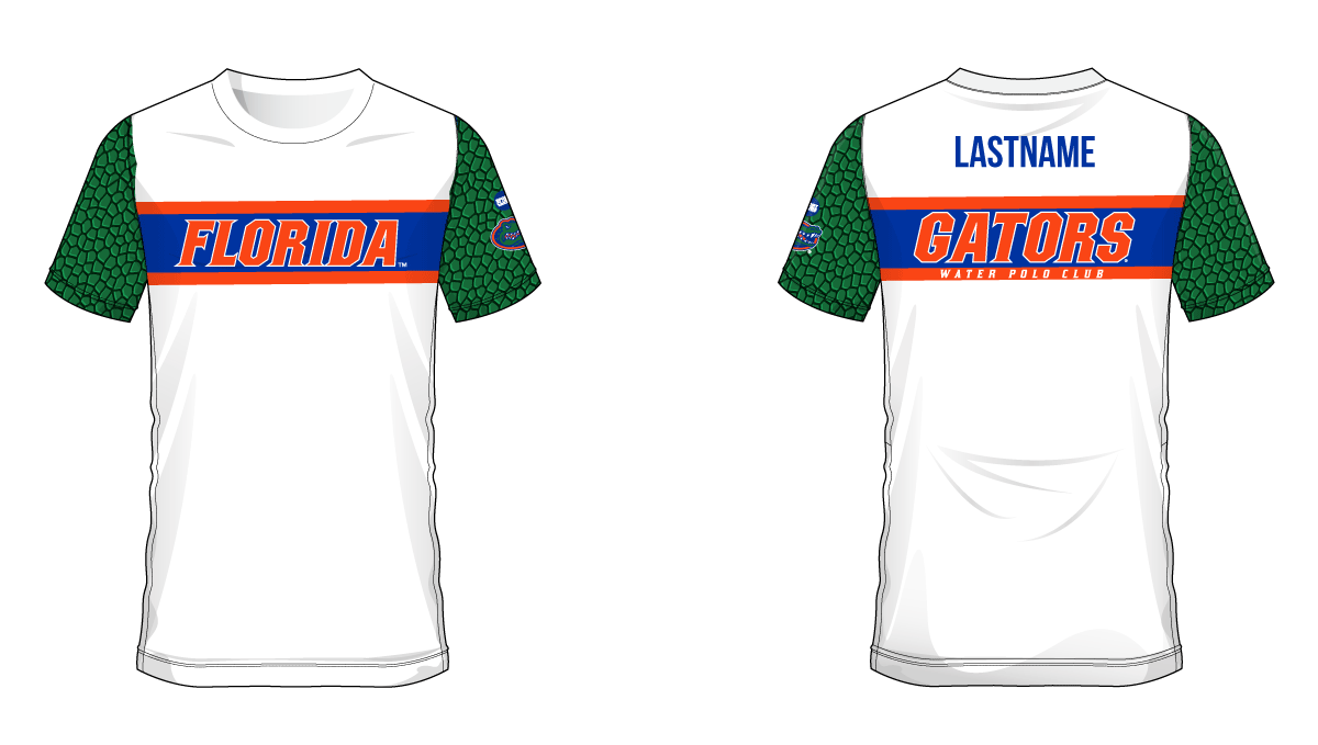 University of Florida Club Water Polo 2019 White Dry Fit Jersey - Personalized