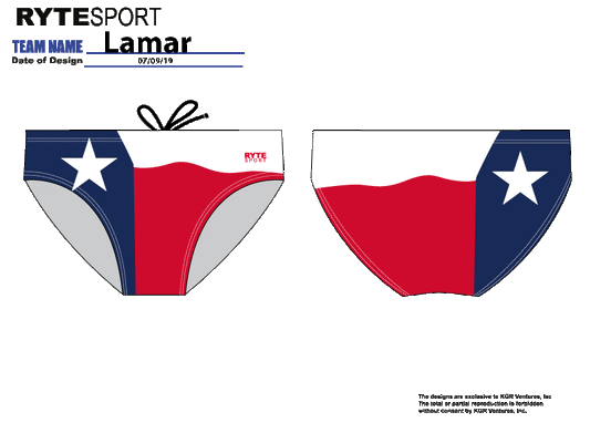 Lamar High School Water Polo 2020 Custom Men's Water Polo Brief