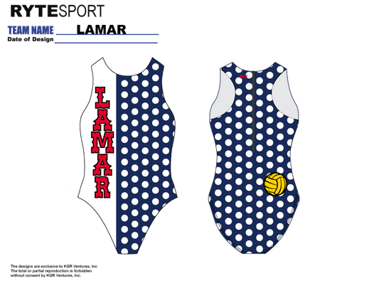 Lamar High School Water Polo 2020 Custom Women's Water Polo Suit