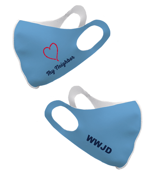 WWJD Olson Face Mask Light Blue