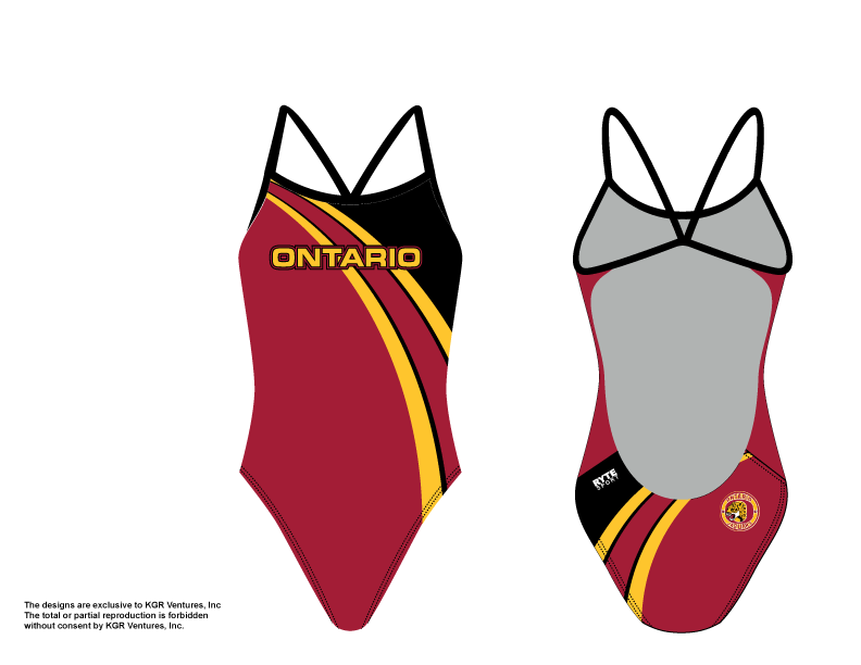 Ontario High School Swim 2020 Custom Women's Open Back Thin Strap Swim Suit