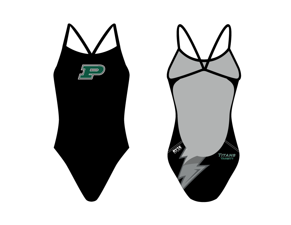 Poway High School 2019 Varsity Swim Team Women's Open Back Thin Strap Swimsuit