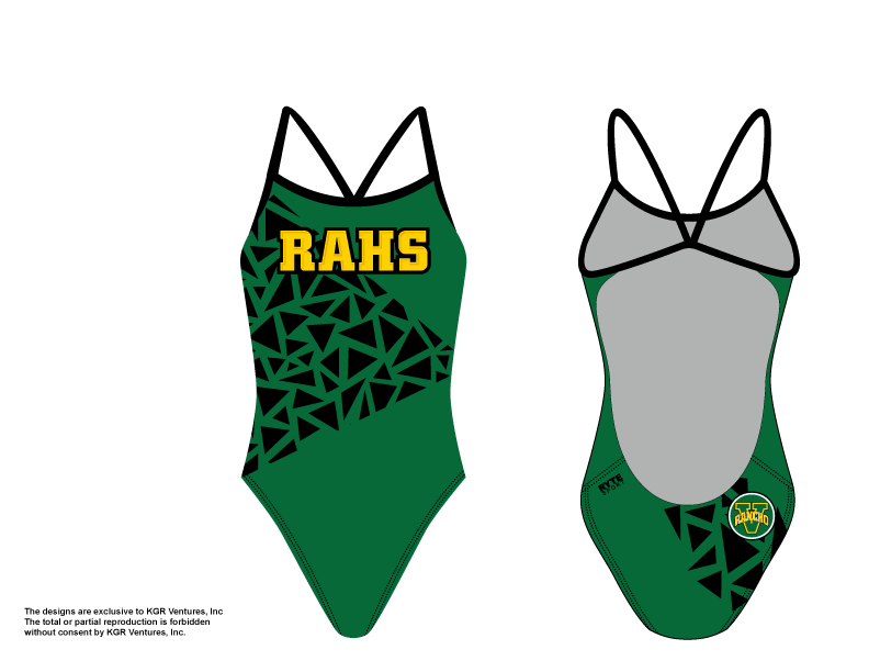 Rancho Alamitos High School Swim 2019 Custom Women's Open Back Thin Strap Swim Suit