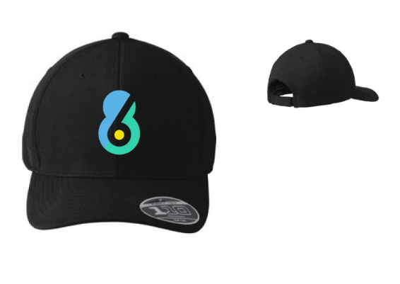 6-8 Sports Custom Black Flexfit Hat