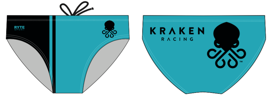 Kraken Racing Custom Teal Men's Swim Brief