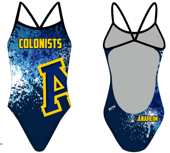Anaheim High School Swim 2020 Custom Women's Open Back Thin Strap Swim Suit