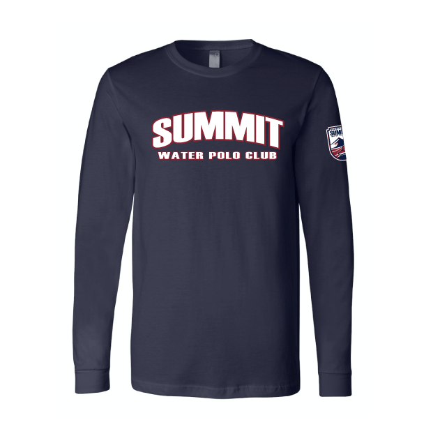 Summit Water Polo Club Custom Navy Long Sleeve T-Shirt